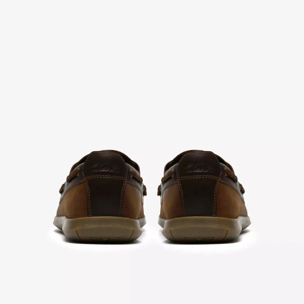 Clarks Flexway 26187414 Men's 13 D Brown Nubuck 2 Eye Low Top Boat Shoe LIQ1570